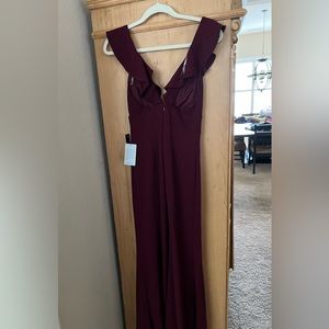 NEW long women wine colored dress